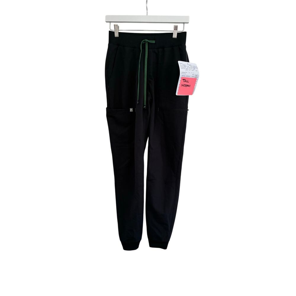 NWT Fabletics Womens XS Tall On Call Scrub Joggers Black Green READ